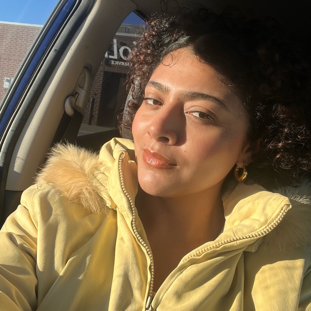 Sunny Yellow Women's Puffer Jacket with Fur Trim